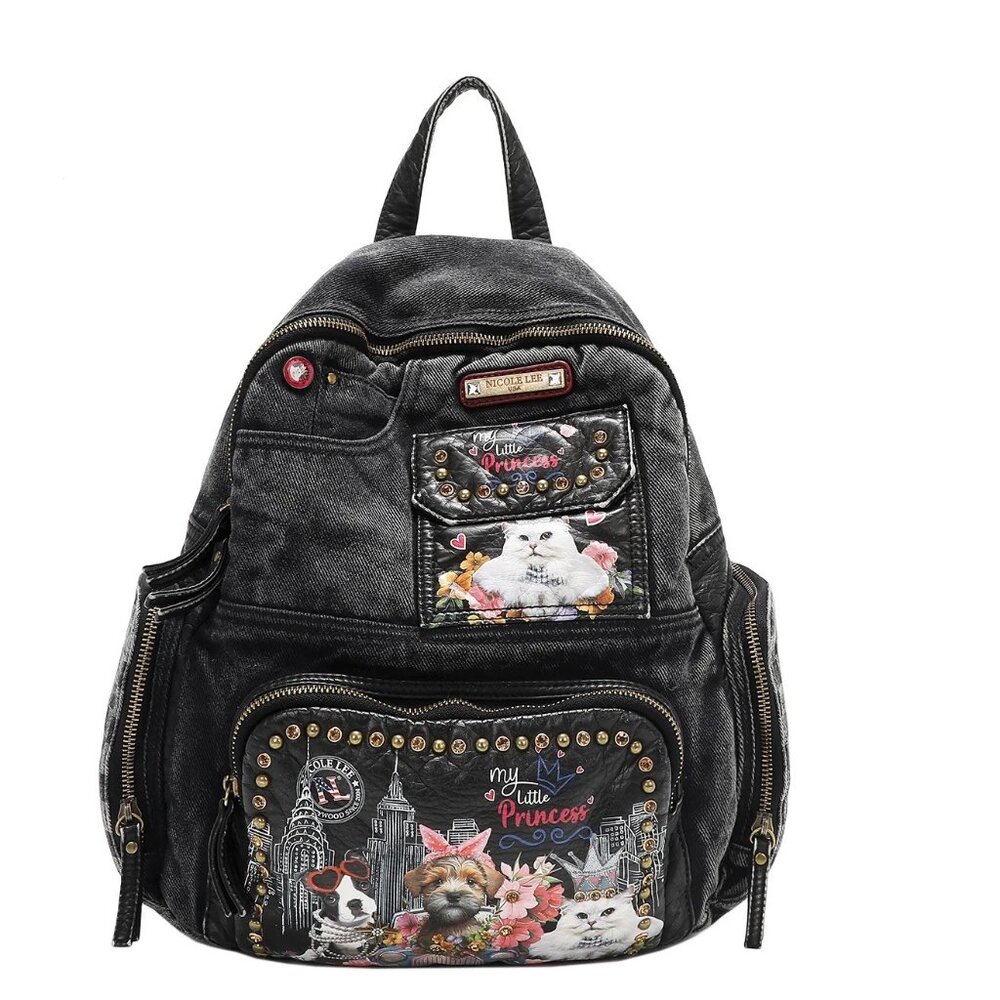 NICOLE LEE FAMILY YEARBOOK DENIM BACKPACK